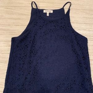 Navy Lace Tank Top